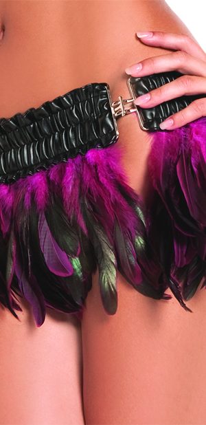 FEATHER MINI SKIRT HOT PINK SM