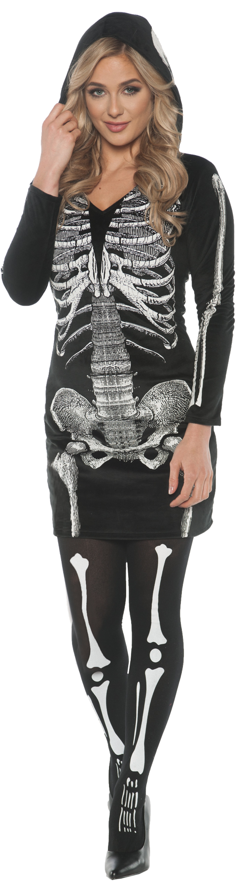 SKELETAL HOODIE DRESS ADULT LA